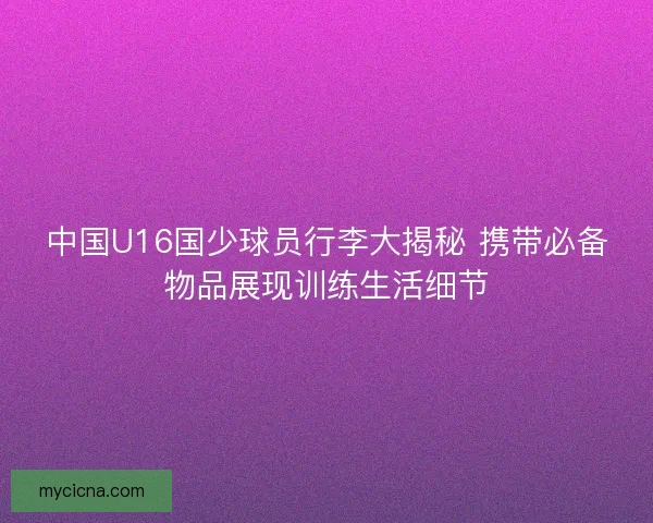 中国U16国少球员行李大揭秘 携带必备物品展现训练生活细节