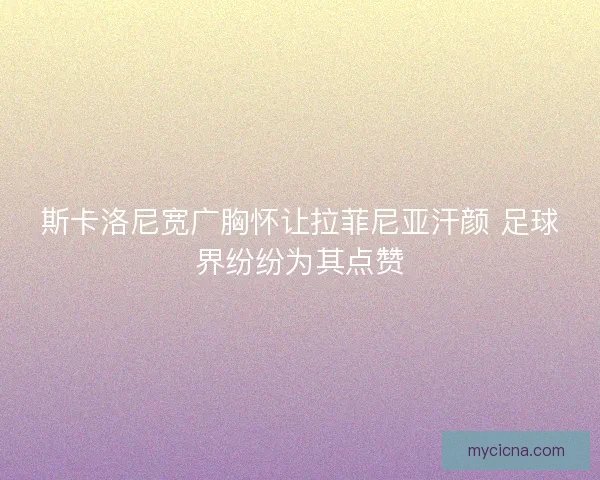 斯卡洛尼宽广胸怀让拉菲尼亚汗颜 足球界纷纷为其点赞