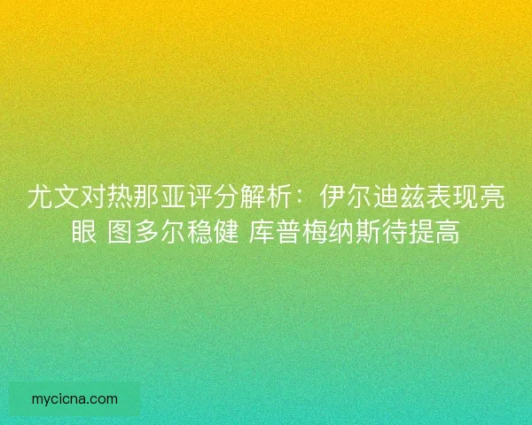 尤文对热那亚评分解析：伊尔迪兹表现亮眼 图多尔稳健 库普梅纳斯待提高