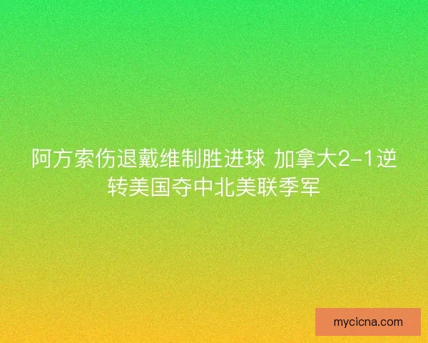 阿方索伤退戴维制胜进球 加拿大2-1逆转美国夺中北美联季军