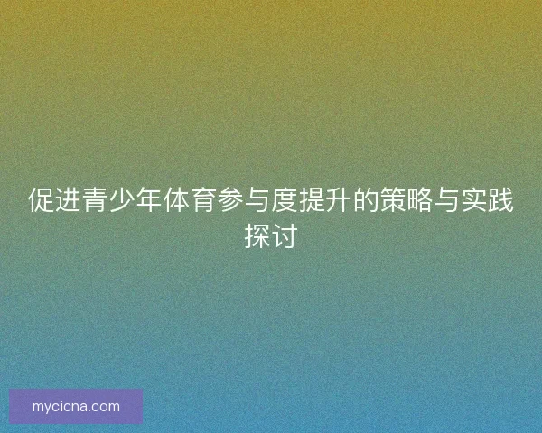 促进青少年体育参与度提升的策略与实践探讨
