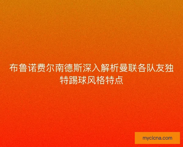 布鲁诺费尔南德斯深入解析曼联各队友独特踢球风格特点